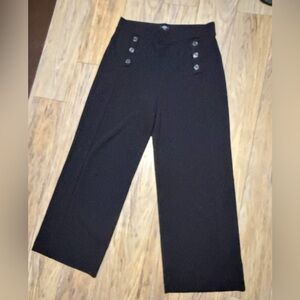 LOFT Black Sailor Wide Leg Pants